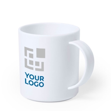 Caneca antibacteriana para personalizar em PP cor branco
