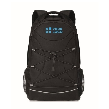 Mochila personalizada com detalhes refletores cor preto