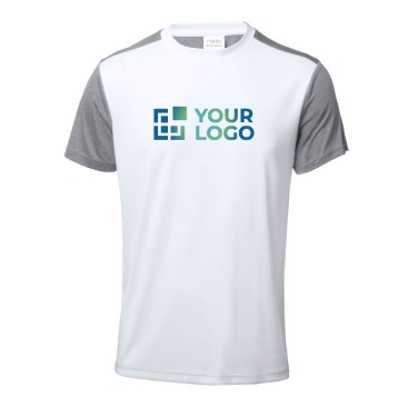 T-shirt técnica personalizável de duas cores cor branco