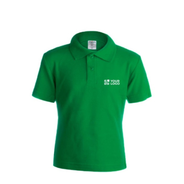 Polo para criança com o logotipo impresso cor verde