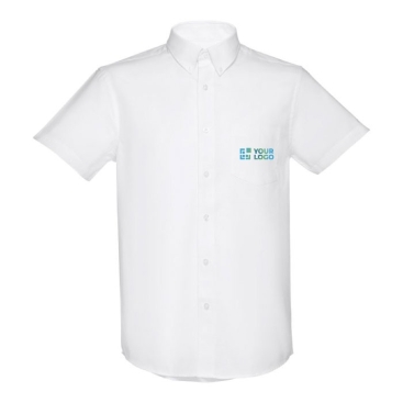Camisa de manga curta ideal para uniforme cor branco primeira vista