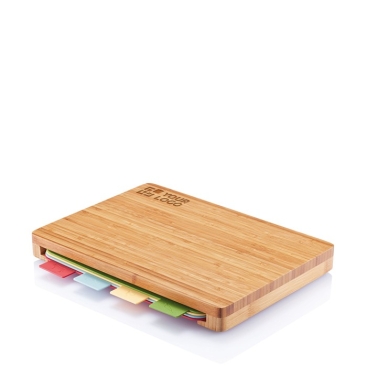 Kit personalizável com 5 tábuas de corte cor castanho