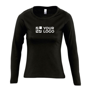 Camisola feminina de manga comprida com logo vista principal