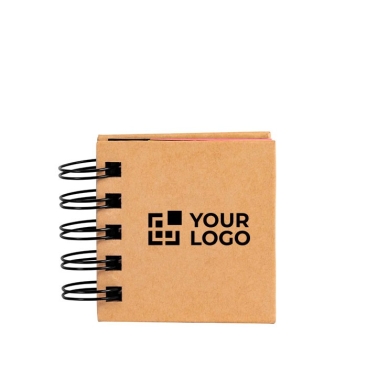 Bloco de notas capa dura com espiral cor natural