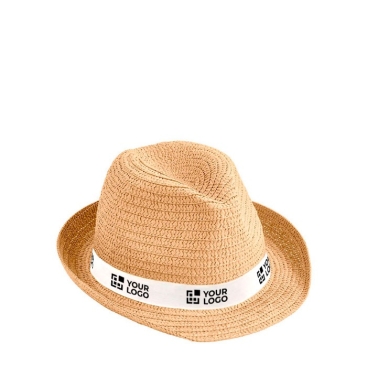 Chapéu unisex de papel de cor torrada cor branco primeira vista
