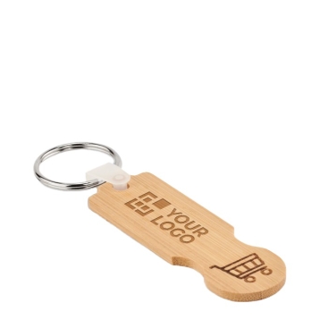 Porta-chaves de bambu para ficha de carrinho