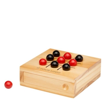 Jogo de 3 em linha, madeira de pinheiro, espaço para as fichas