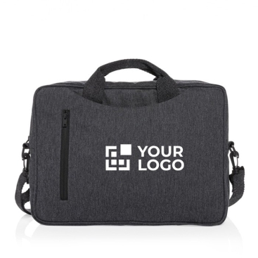 Bolsa para PC de algodão reciclado com bolso frontal 15,4