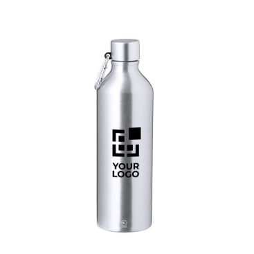 Garrafa de alumínio reciclado com acabamento fosco e mosquetão 800ml