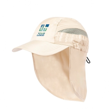 Boné de microfibra bicolor com fecho elástico e protetor de pescoço
