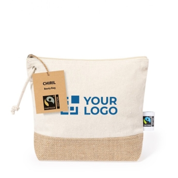 Nécessaire de 100% algodão Fairtrade com base de juta laminada