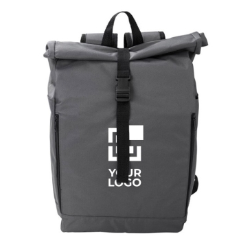 Mochila enrolável de RPET 600D com fecho de velcro e fivela