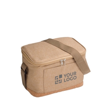 Saco térmico de RPET e base de cortiça com bolso frontal