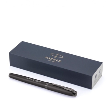 Roller metálico monocromático com estojo tinta preta Parker