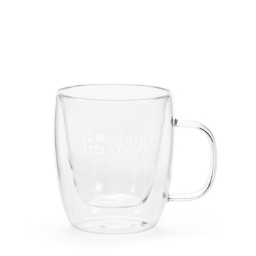 Caneca de vidro de borossilicato com parede dupla 220ml