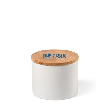 Frasco cerâmico de cozinha com tampa de bambu 440ml