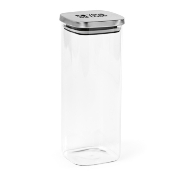 Frasco de vidro com tampa de aço inoxidável reciclado selado 2,04L