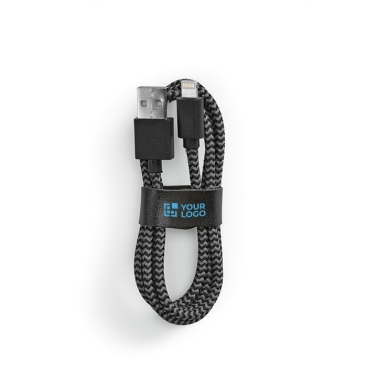 Cabo de carregamento de RPET de 1 metro com conector USB-A e Lightning