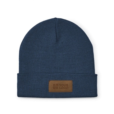 Gorro de lã e RPET com patch personalizável e dobra original