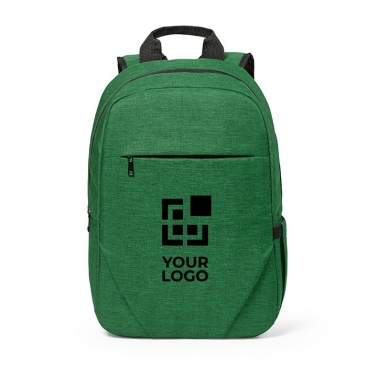 Mochila de RPET 300D com compartimento frontal com zíper 18L