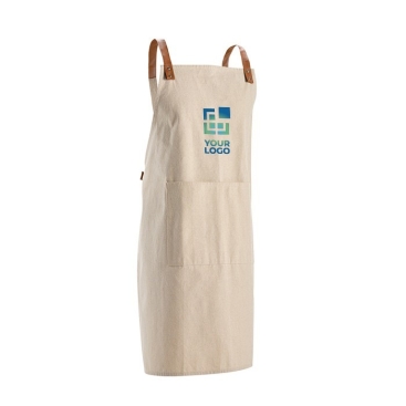 Avental de algodão reciclado com dois bolsos frontais 280 g/m2