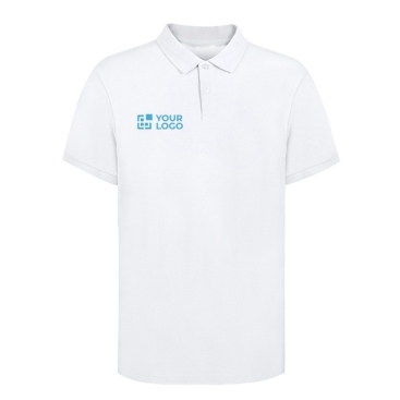 Polo branco de algodão 100% com 2 botões a condizer 220 g/m2 vista principal