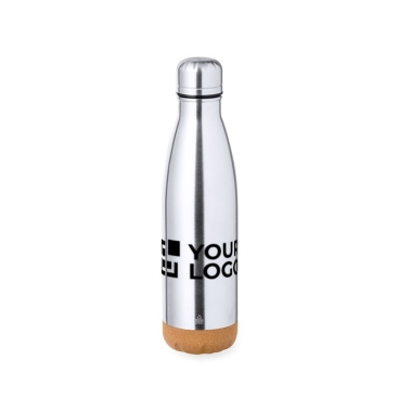 Garrafa de aço inox reciclado de parede dupla e base de cortiça 500ml