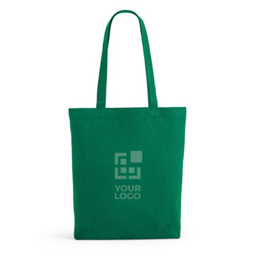 Saco de algodão reciclado e RPET com alças compridas 220 g/m2
