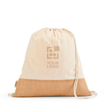Mochila com cordas de algodão reciclado e base de juta 180 g/m2