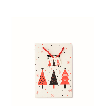 Saco-oferta de papel com motivo de Natal, tamanho pequeno