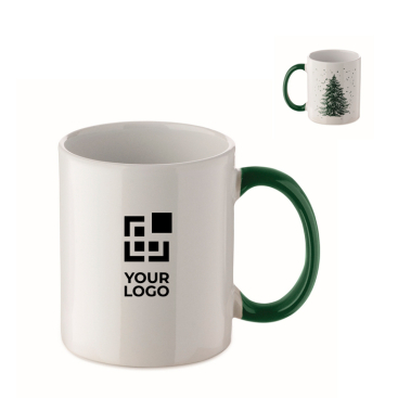 Caneca de cerâmica com motivo natalício e asa a condizer 300 ml