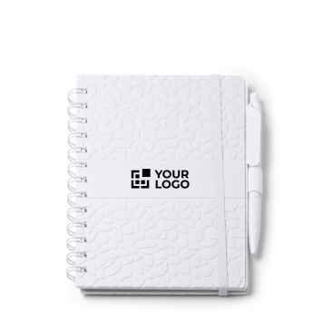 Caderno de extrato de pedra com capa dura, folhas A5 pautadas
