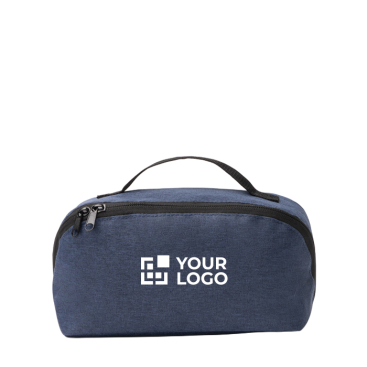 Necessaire em plástico reciclado com fecho diagonal