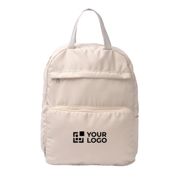 Mochila dobrável de poliéster e algodão com fecho duplo