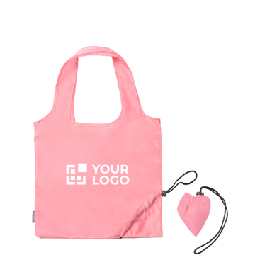 Saco de compras dobrável em plástico reciclado com cordão ajustável