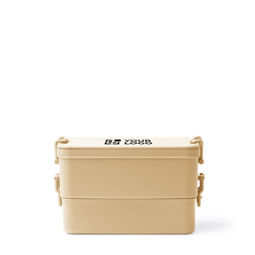 Marmita de plástico com duplo compartimento e talheres 2,3 L