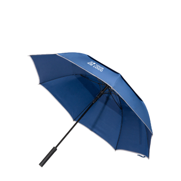 Guarda-chuva automático com faixa refletora e sistema anti-inversão