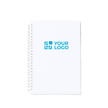 Bloco de notas A5 com argolas em plástico reciclado com folhas quadriculadas