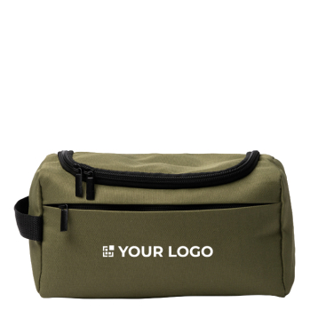 Necessaire ecológico com bolso interior em rede e asa lateral