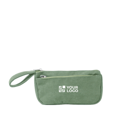 Necessaire de bombazina com duplo compartimento e fecho de correr