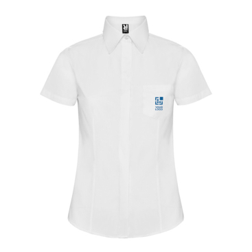 Camisa de trabalho para hotelaria, manga curta de poliéster 130 g/m2 Roly Sofia 