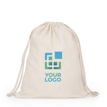 Mochila de cordão natural de algodão com cordão ajustável