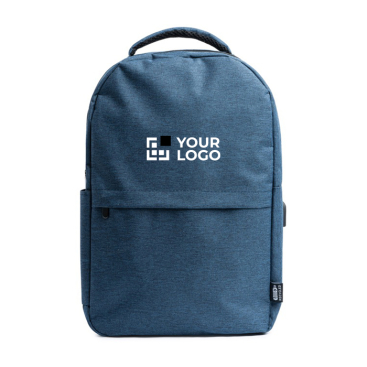 Mochila de poliéster reciclado 600D com bolso principal para portátil
