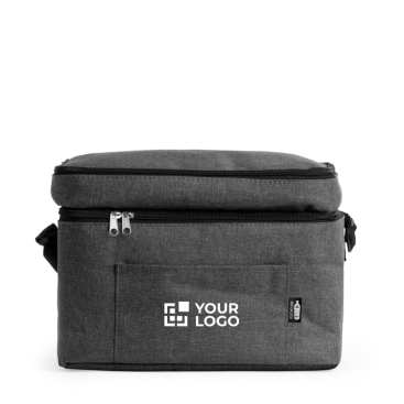 Saco térmico XL de poliéster rPET com compartimento duplo e bolso