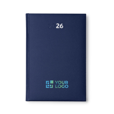 Agenda com capa acolchoada com relevo e marca-página A5