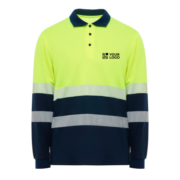 Polo técnico de trabalho, manga comprida, alta visibilidade 170 g/m2 Roly Vega LS 