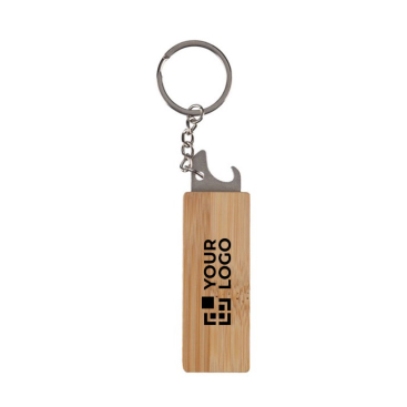 Porta-chaves de bambu com funções adicionais de abridor e ferramentas
