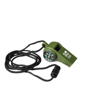 Apito com bússola e termómetro na lateral com cordão para o pescoço