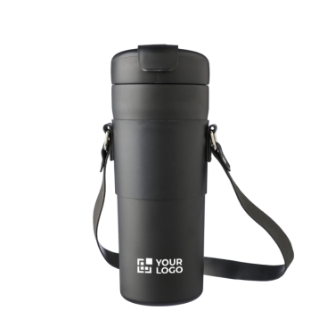 Garrafa térmica de aço inoxidável com capa e alça 730ml