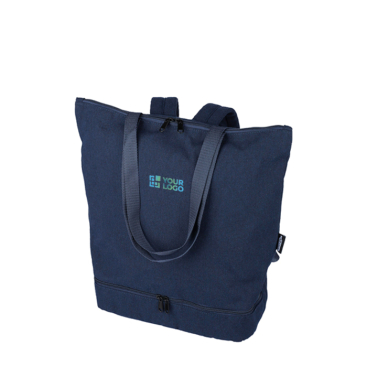 Mochila multiusos de poliéster e algodão reciclado com várias alças